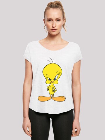 F4NT4STIC Shirt 'Looney Tunes Angry Tweety' in White: front
