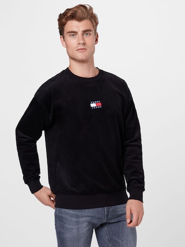 Tommy Jeans Sweatshirt 'Corduroy' in Black: front