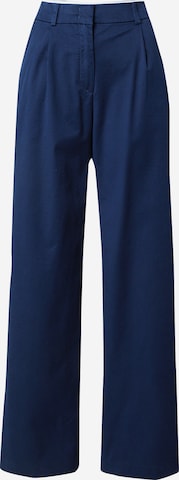 ESPRIT - Perna larga Calças com pregas 'Iconic' em azul: frente