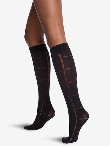 Wolford - Meias pelo joelho 'Anniversary' em preto