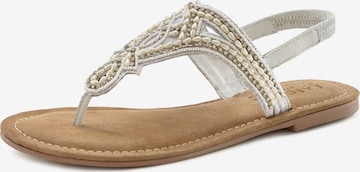 LASCANA - Sandalias de dedo en beige: frente