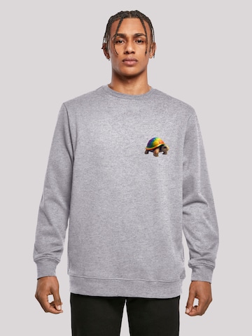 F4NT4STIC Sweatshirt 'Rainbow Turtle' in Grijs: voorkant