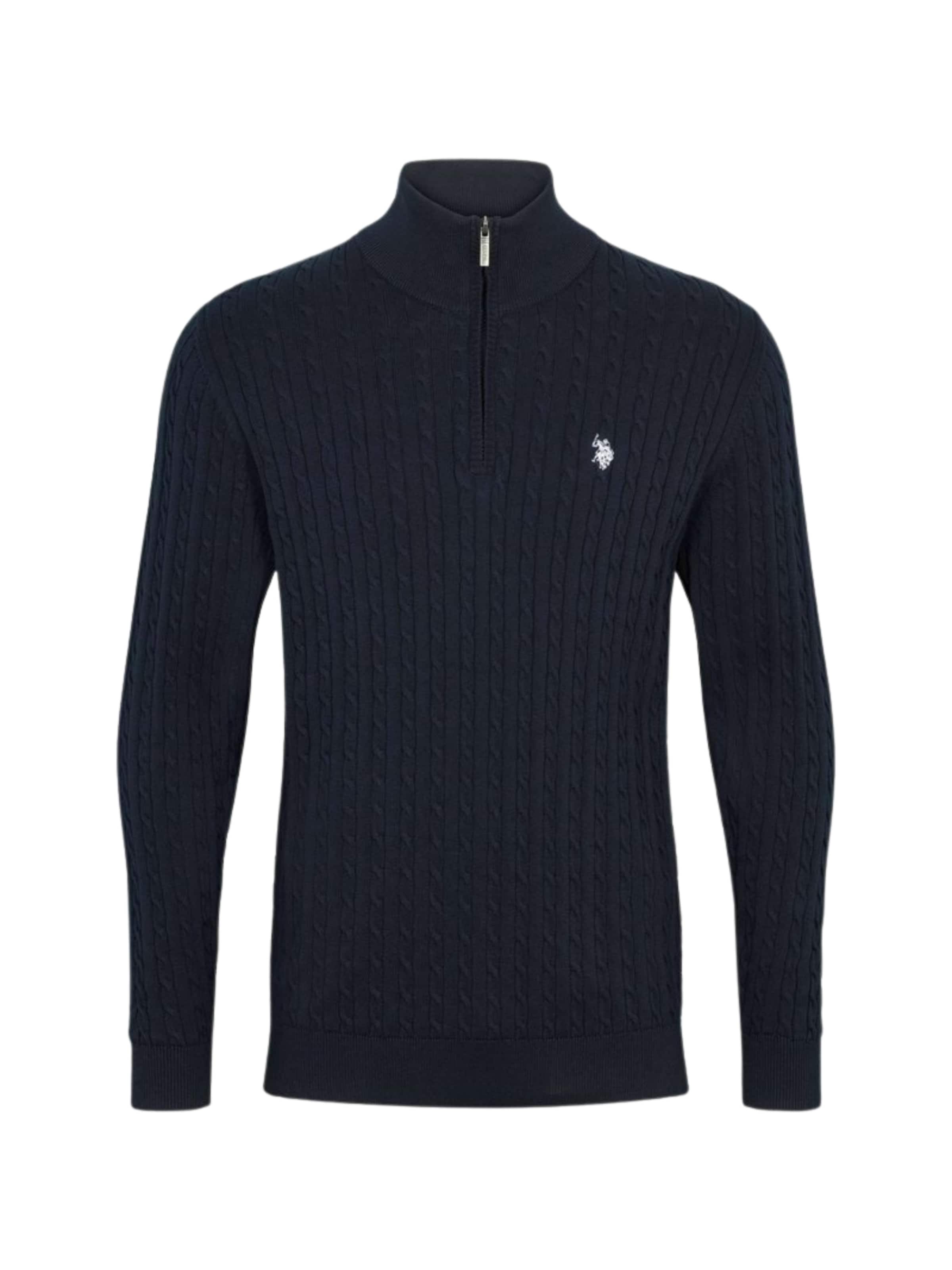 U.S. POLO ASSN. Svetr ' Amir Half ' – modrá: přední strana