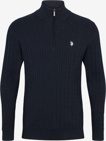 U.S. POLO ASSN. Svetr ' Amir Half ' – modrá: přední strana