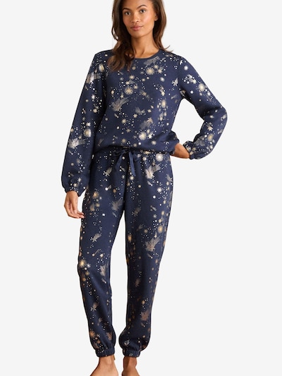 Pantaloncini da pigiama love & roses di colore camoscio / navy, Visualizzazione prodotti