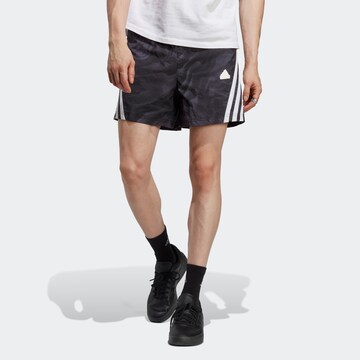 ADIDAS SPORTSWEAR Normální Sportovní kalhoty 'Future Icons Allover Print' – černá