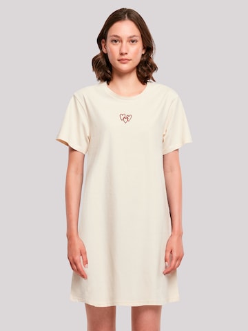 F4NT4STIC Jurk 'Red Hearts' in Beige: voorkant