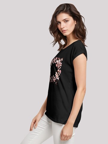 F4NT4STIC T-Shirt 'Rosa Frühlings Blumenkranz Dekor' in Schwarz