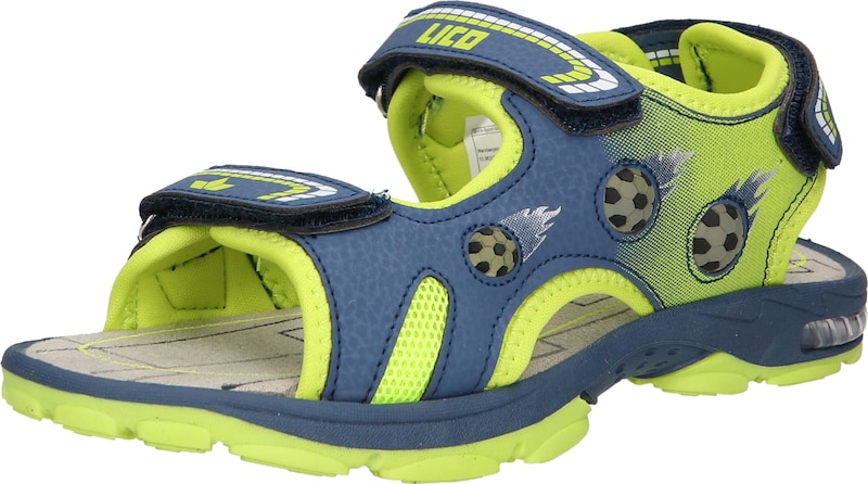 LICO Sandale 'Blinkies' in Blau Neongrün