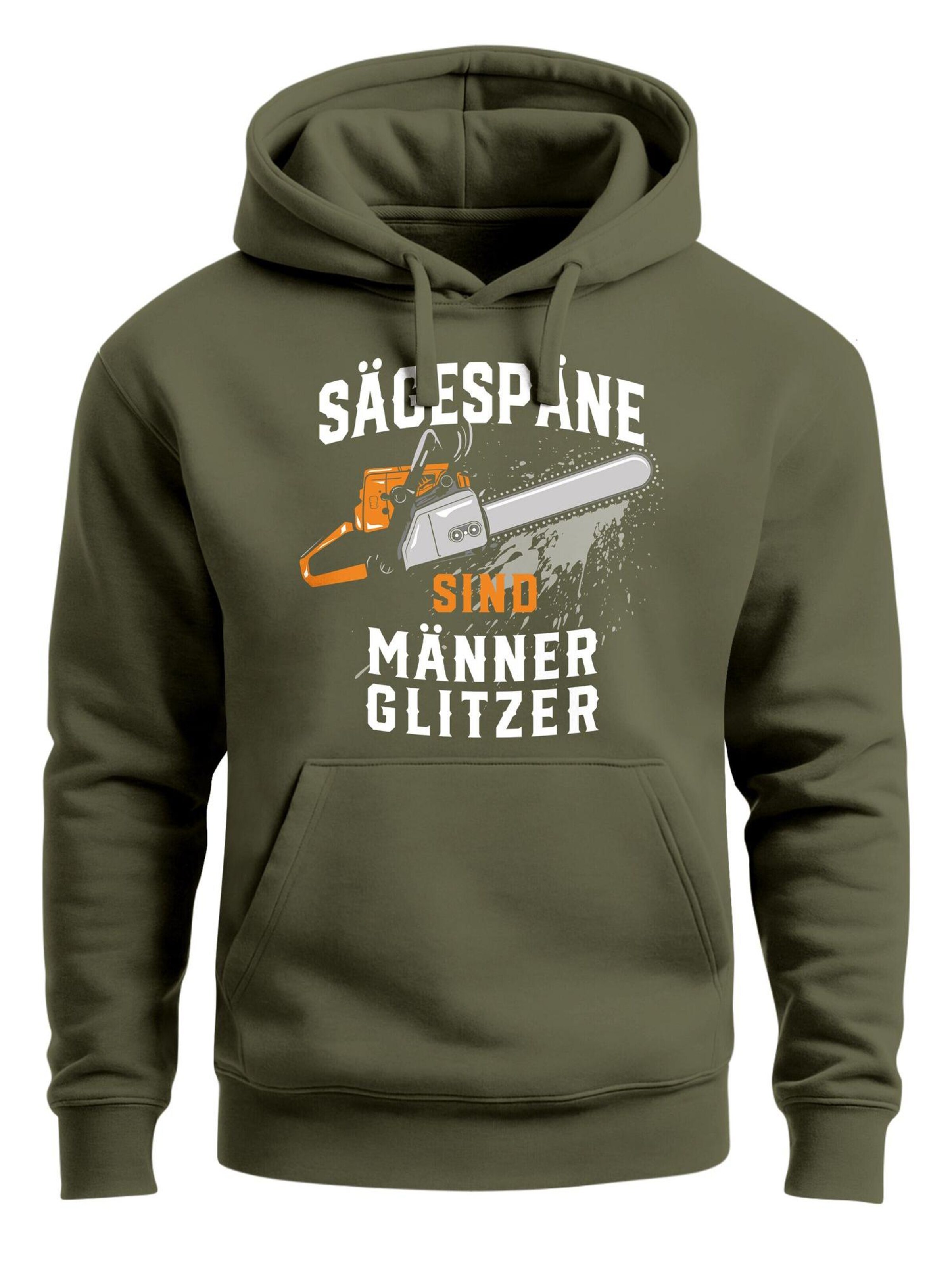 Neverless Sweatshirt 'Männerglitzer' in Green: front