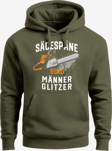 Neverless Sweatshirt 'Männerglitzer' in Grün: Vorderseite