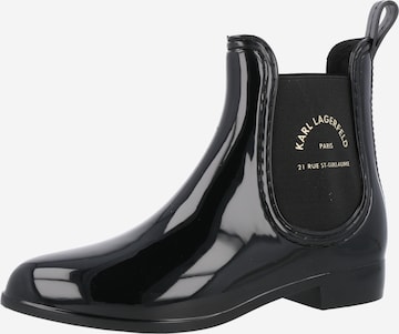 Karl Lagerfeld Rubber Boots 'KALOSH II' in Black: front