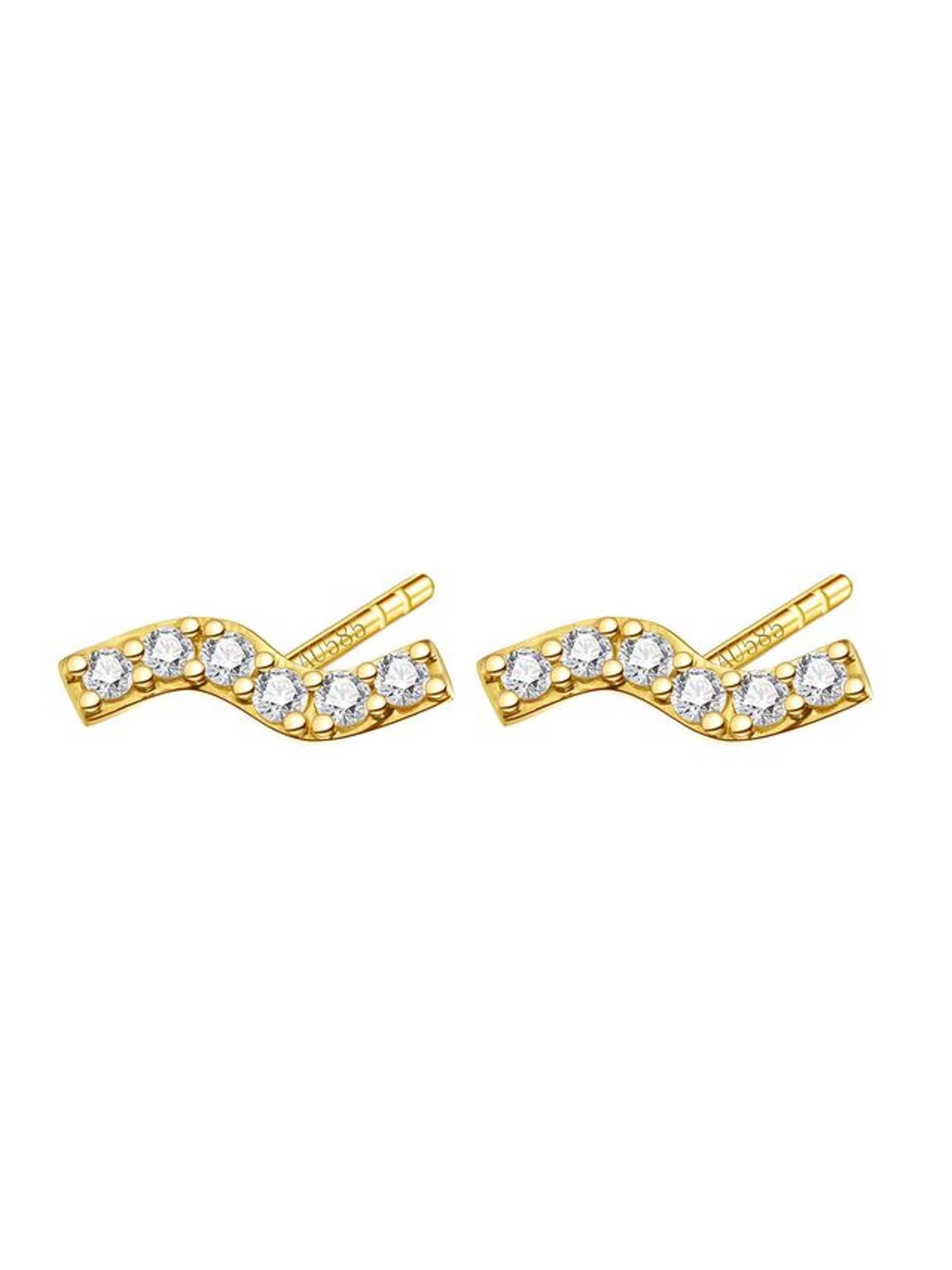 Dear Me Ohrringe 'Flow' in Gold: Vorderseite