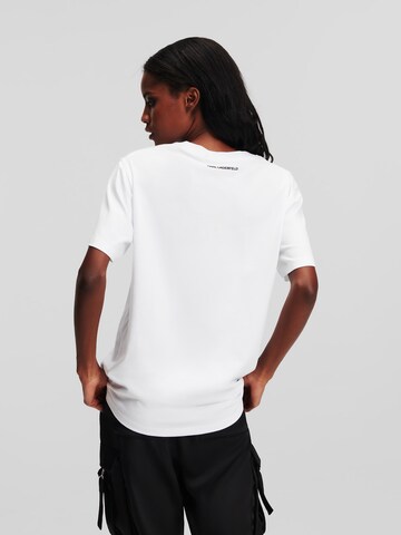 Karl Lagerfeld - Camiseta talla grande ' Ikonik ' en blanco