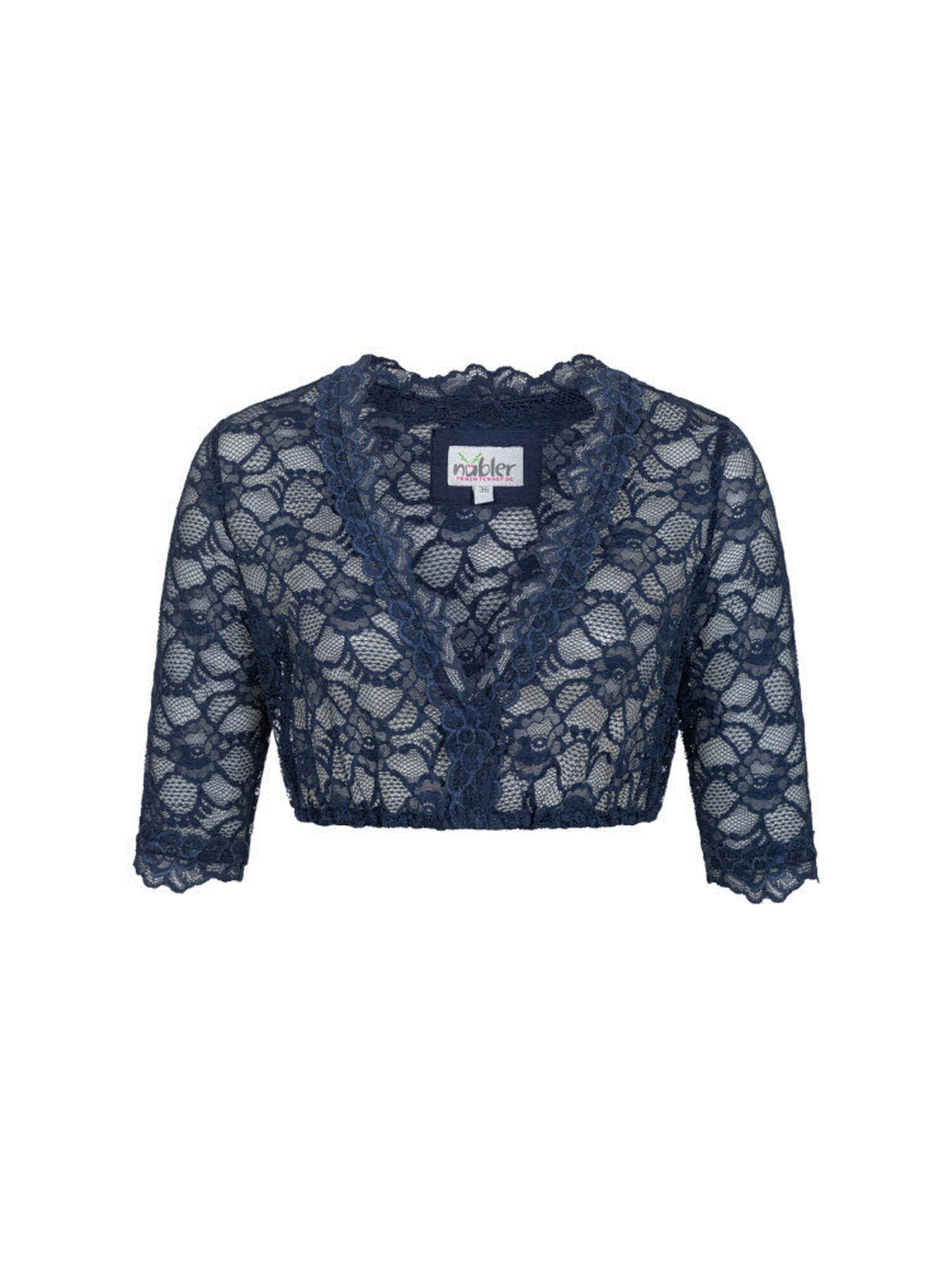 Trachtenhof Nübler Trachtenbluse 'Dirndlbluse 3/4 Arm Laura'‌‌‌ in Blau: Vorderseite