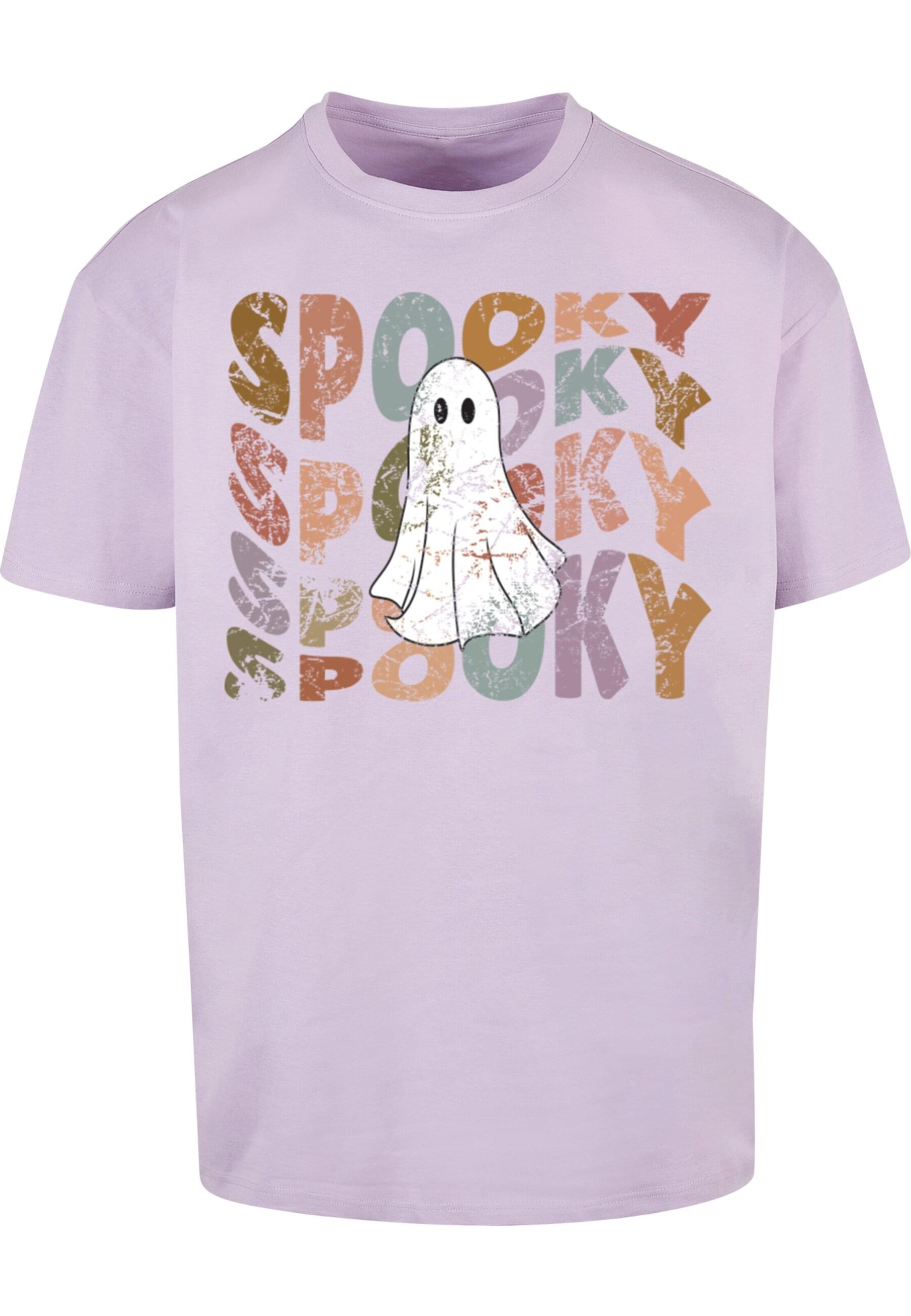 T-Shirt 'Halloween - Spooky Ghost' Merchcode en violet : devant