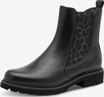 Tamaris - Botas Chelsea en negro: frente
