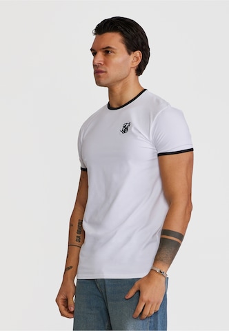 SikSilk Koszulka 'Ringer' w kolorze biały