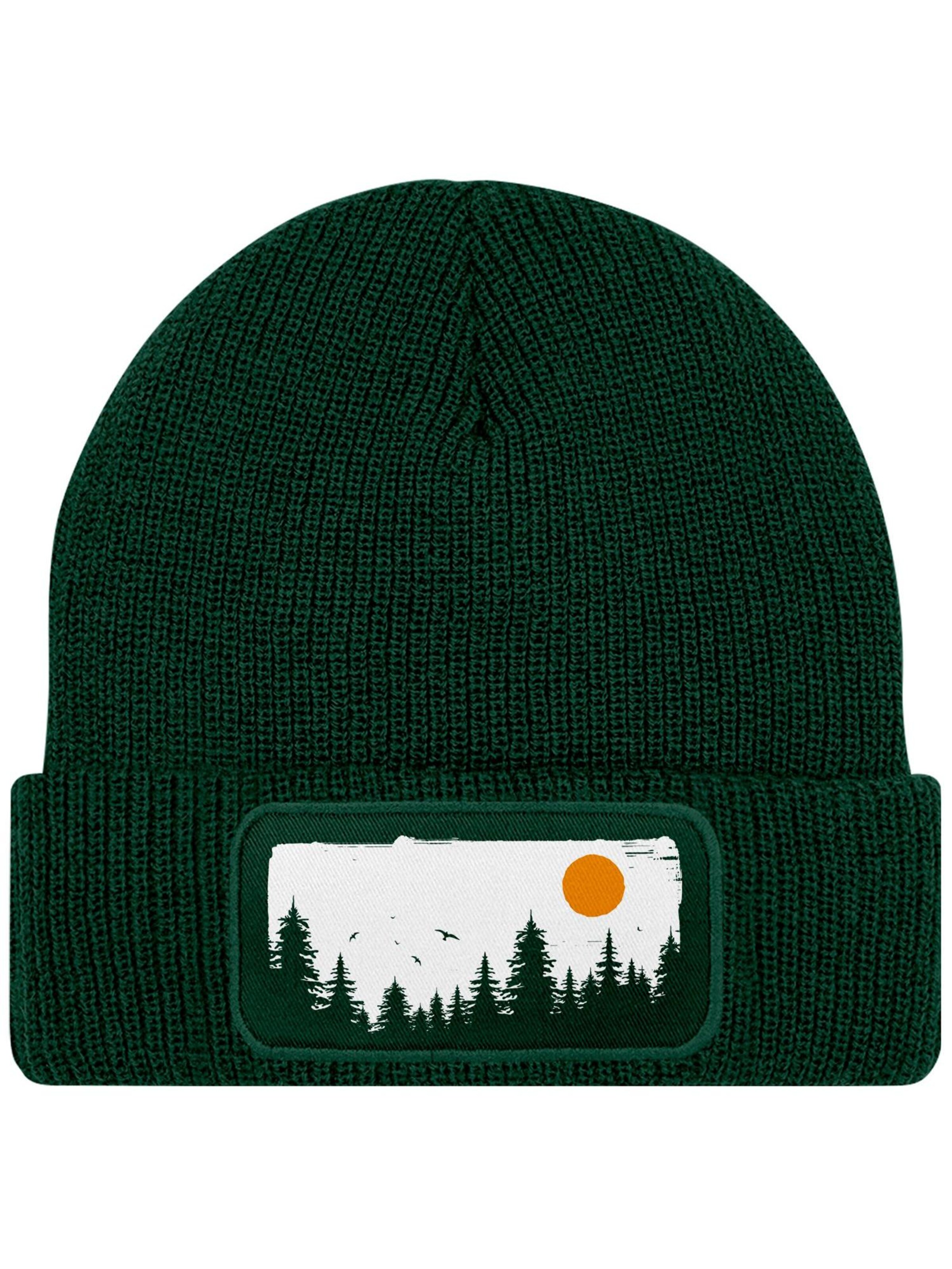 Neverless Beanie 'Braumkette' in Green: front