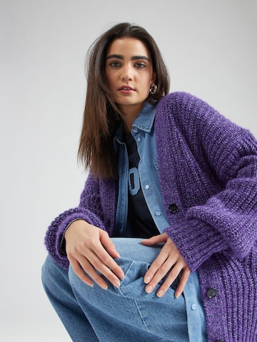 BOSS Orange Knit Cardigan 'Feisy' in Purple