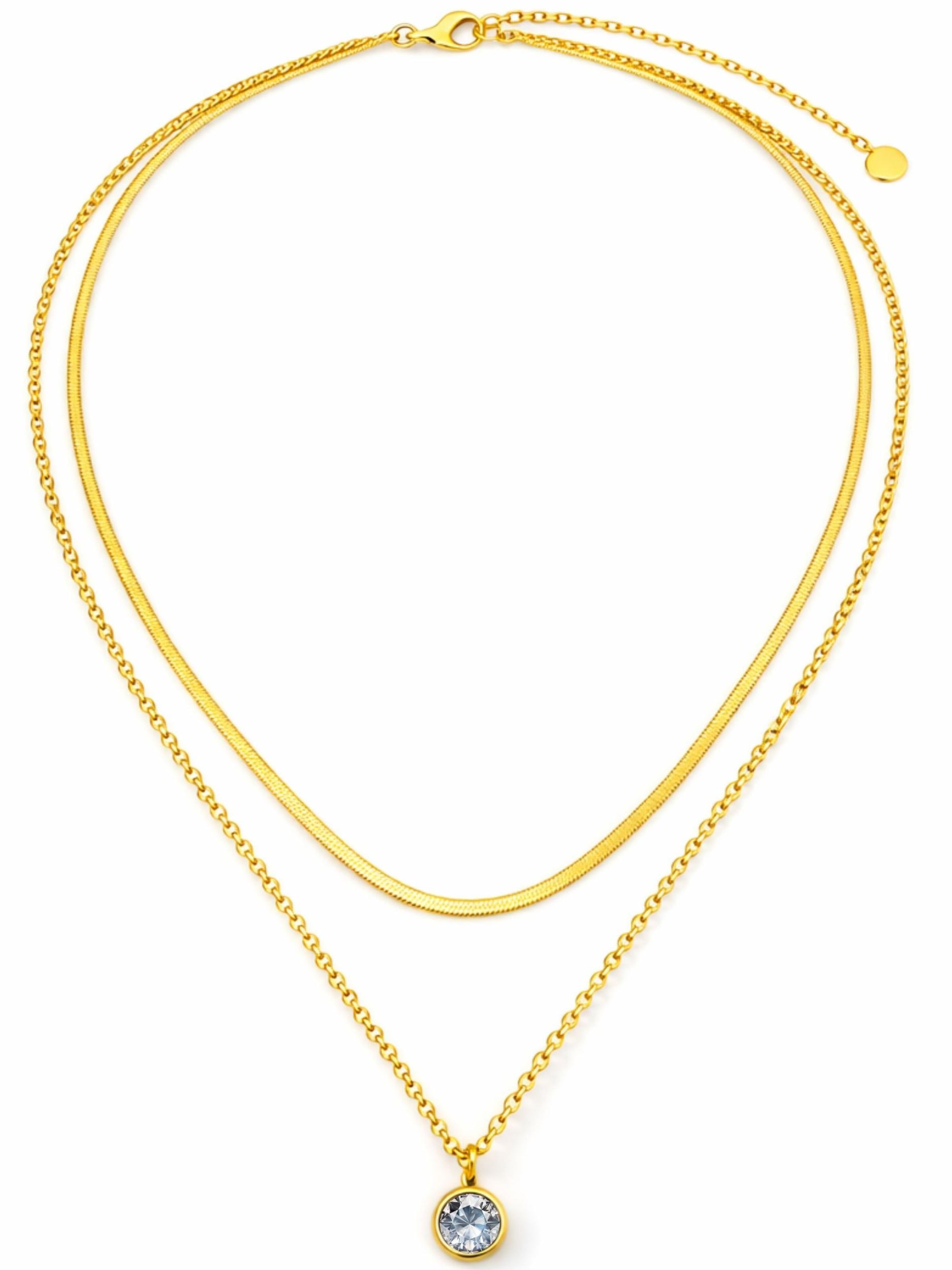 BS Schmuckdesign Necklace 'Elegance' in Gold: front
