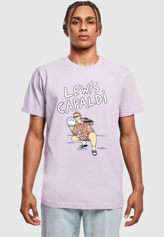 Merchcode Shirt 'Lewis Capaldi - Snowleopard' in Purple: front
