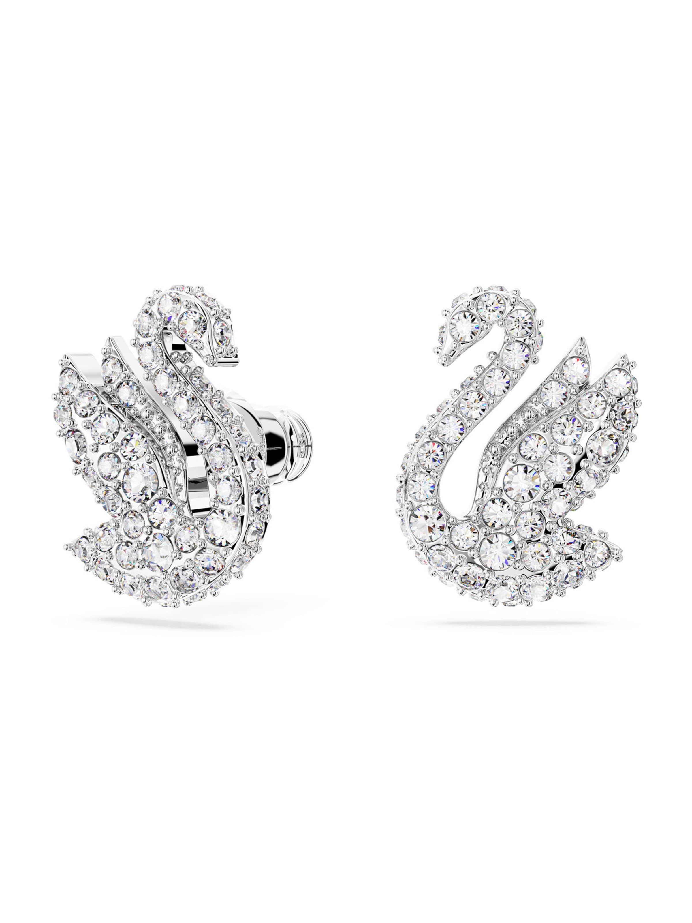 SwarovskiNaušnice 'Swan' - srebro boja