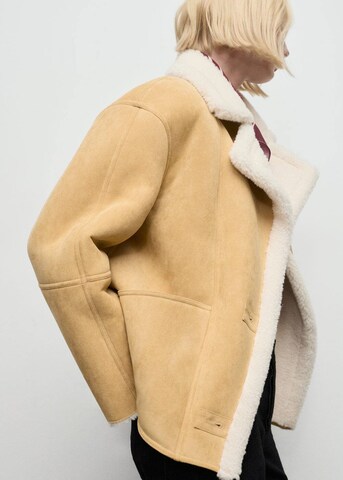 MANGO Winter Jacket 'Bunny' in Brown