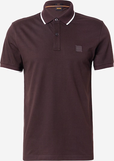 BOSS Paita 'Passertip' värissä tummanruskea / valkoinen, Tuotenäkymä