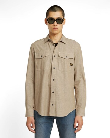 Coupe slim Chemise G-STAR en beige : devant