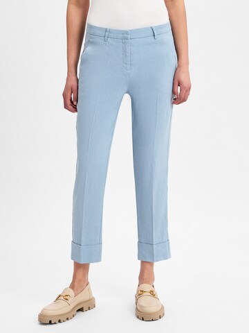 Cambio Slimfit Bandplooibroek ' Krystal ' in Blauw: voorkant