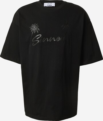 Sinned x ABOUT YOU T-shirt 'Brian' i svart: framsida