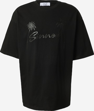Sinned x ABOUT YOU Тениска 'Brian' в черно: отпред