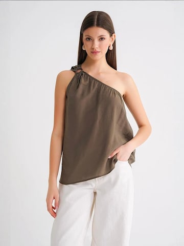 Camicia da donna di MixRay in verde: frontale