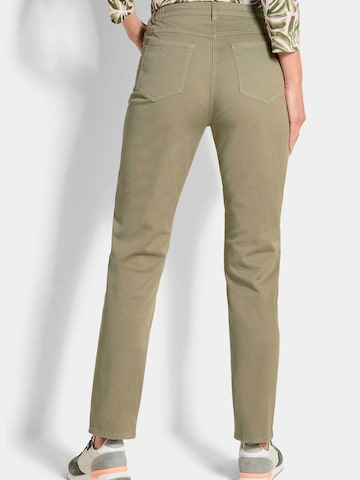 Coupe slim Pantalon 'Louisa' Goldner en vert