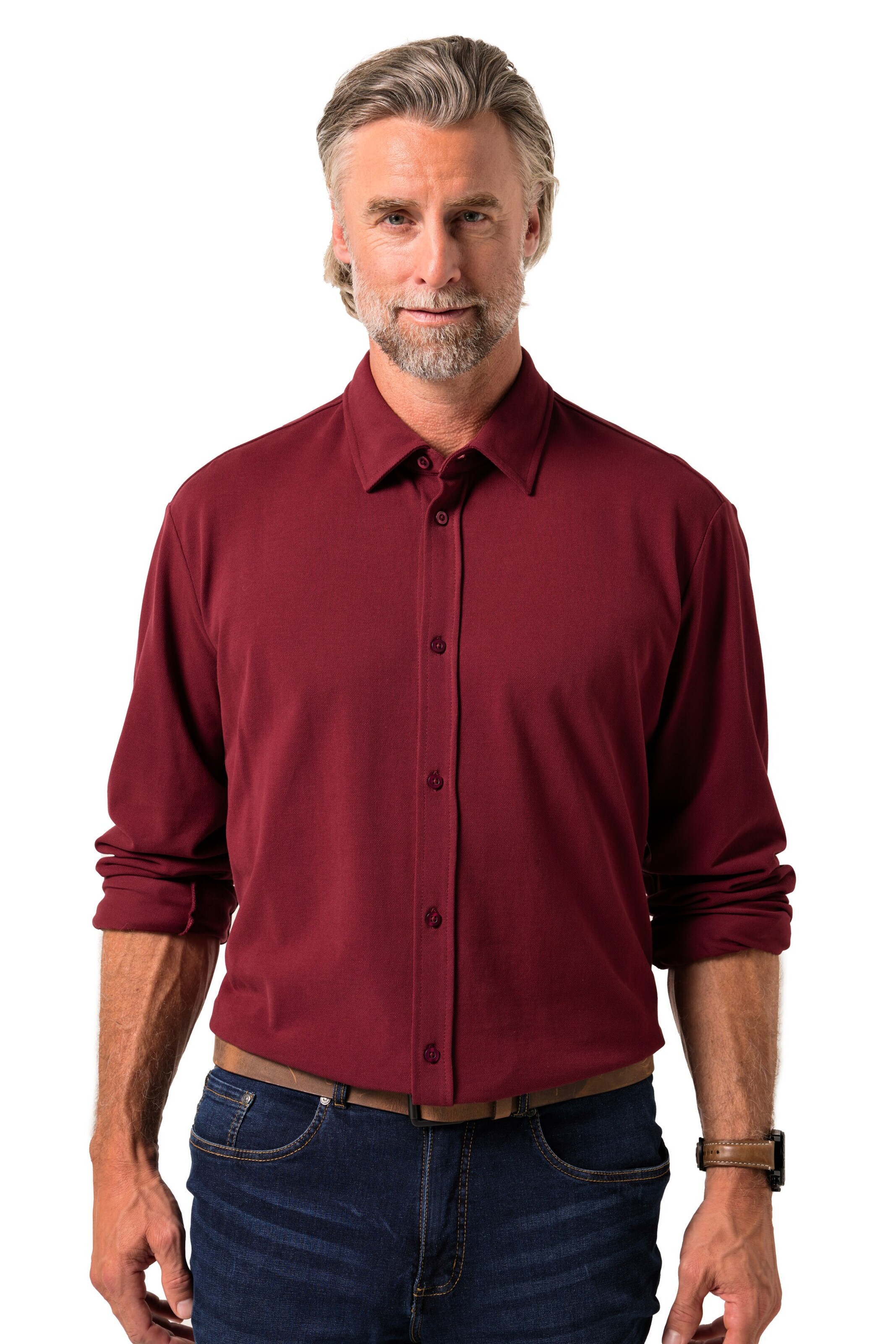 Fit confort Chemise Boston Park en rouge : devant