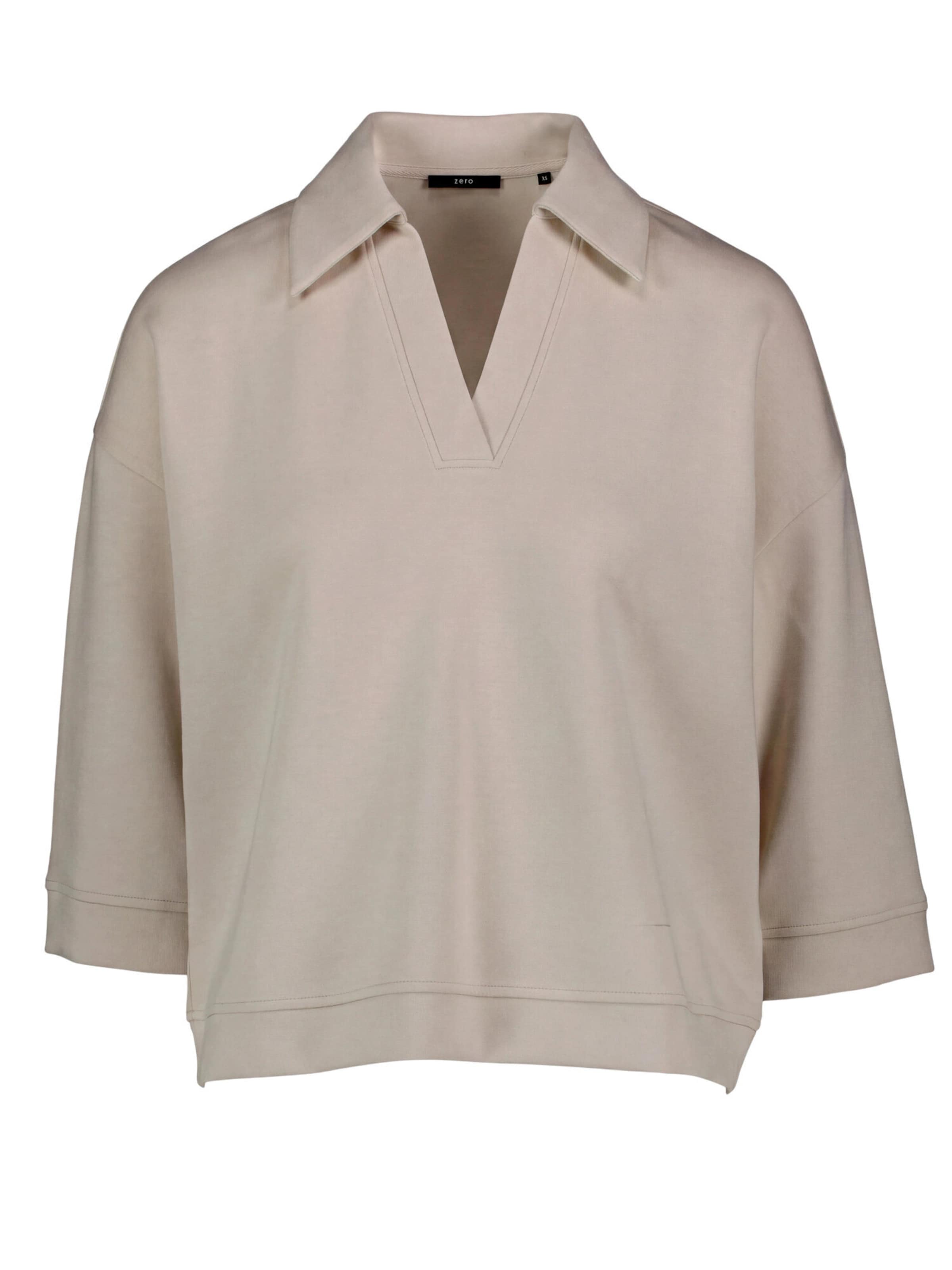 zero Sweatshirt unifarben in Beige: Vorderseite