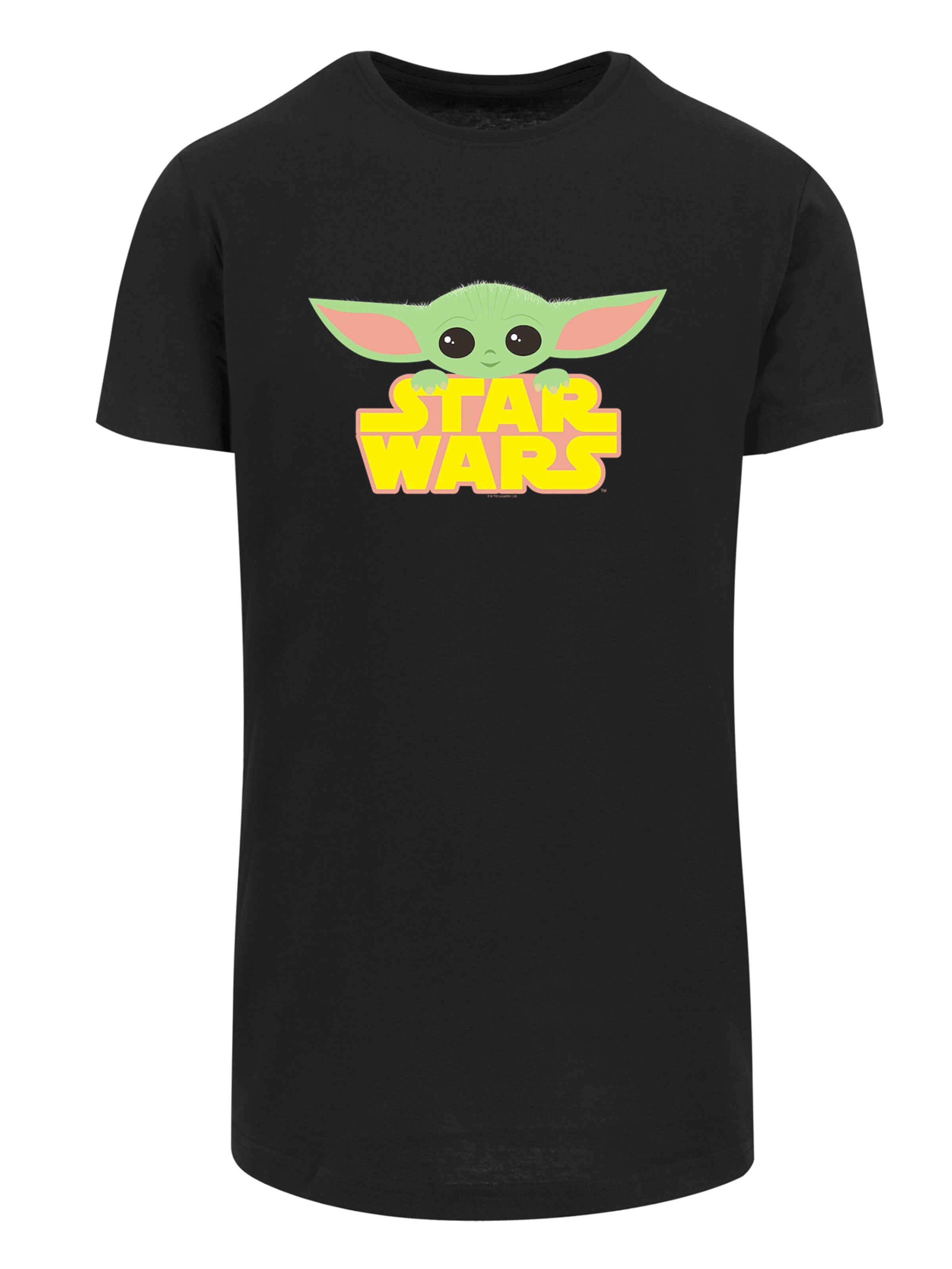 Maglietta 'Star Wars Mandalorian Child With Logo' di F4NT4STIC in nero: frontale