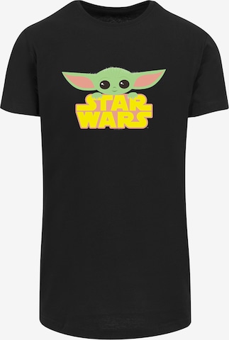 T-Shirt 'Star Wars Mandalorian Child With Logo' F4NT4STIC en noir : devant