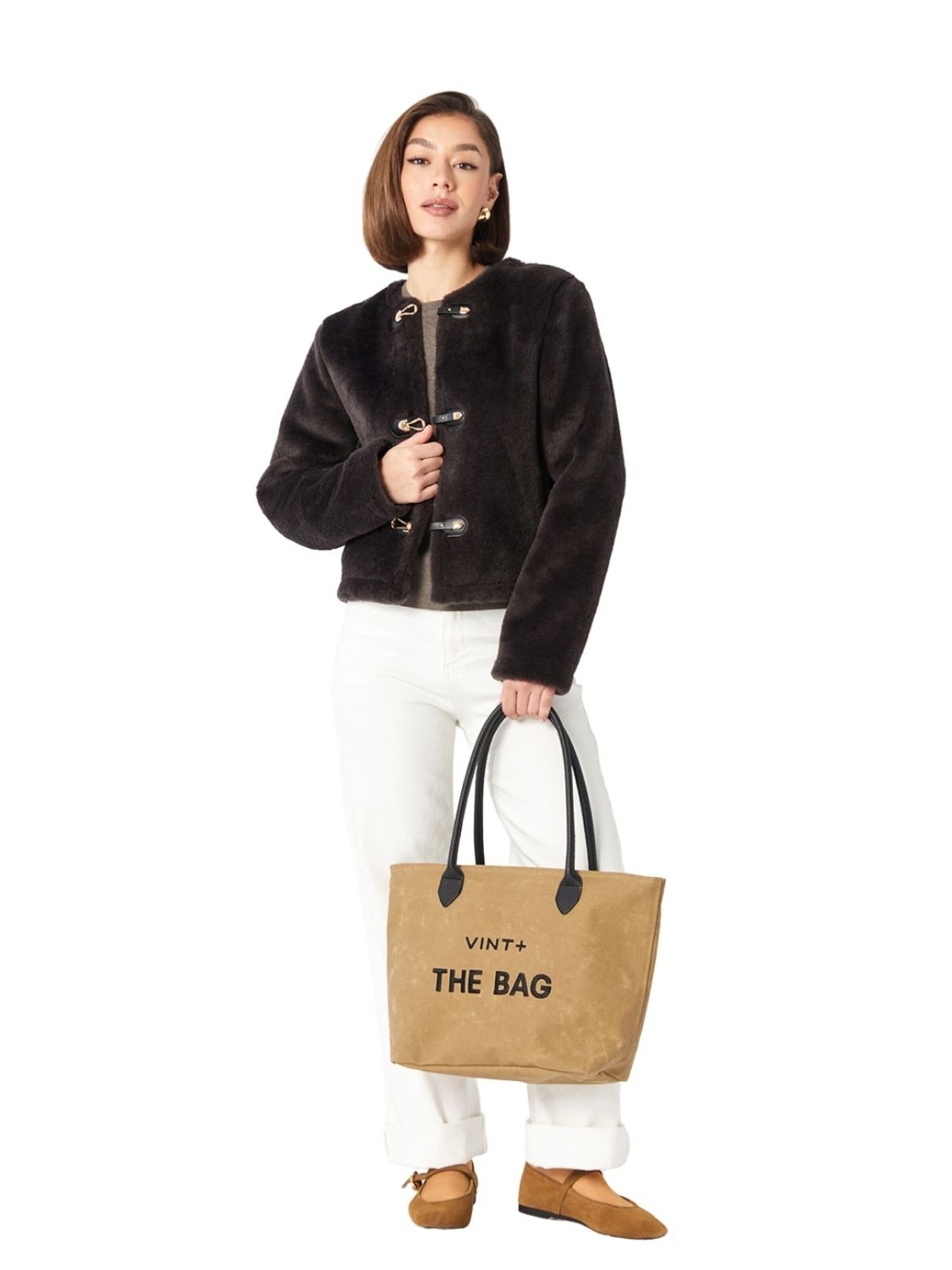 VINT+ - Bolso de mano 'Fine Bag Big' en beige