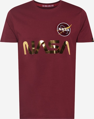 ALPHA INDUSTRIES T-shirt 'NASA' i röd: framsida