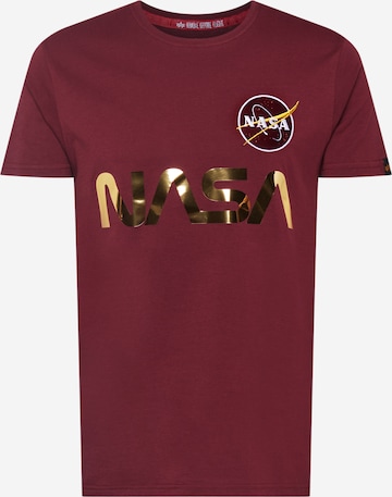 ALPHA INDUSTRIES Majica 'NASA' | rdeča barva: sprednja stran