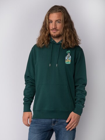 Watapparel Sweatshirt ' Holiday in a bottle ' in Green: front