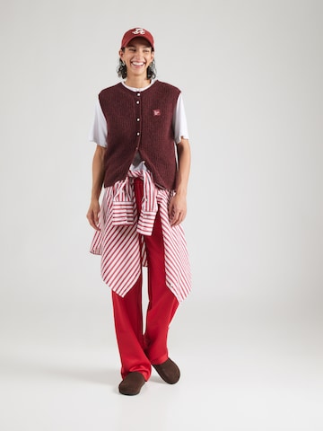AMERICAN VINTAGE Pletená vesta 'EAST' - Červená