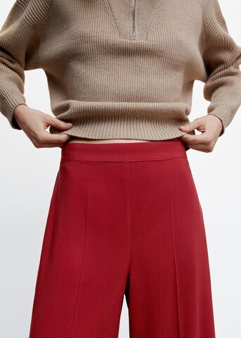 Wide leg Pantaloni cu dungă 'lido' de la MANGO pe roșu