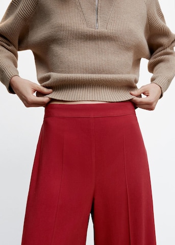 MANGO Wide leg Pleated Pants 'lido' in Red