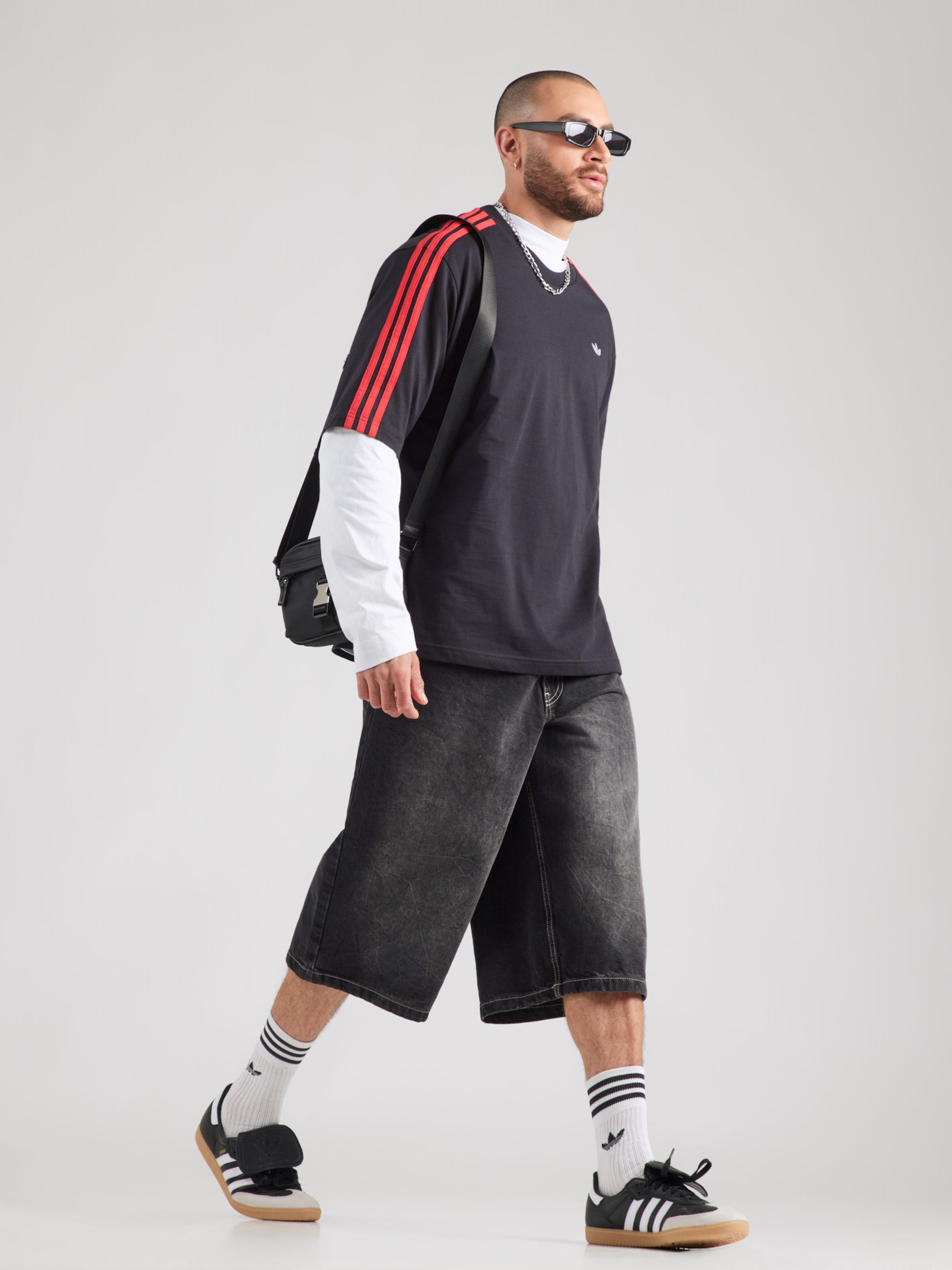 illlNANDESE品 ADIDAS ORIGINALS Tricou 'ZEBRA INFILL' pe Negru, Negru Amestecat