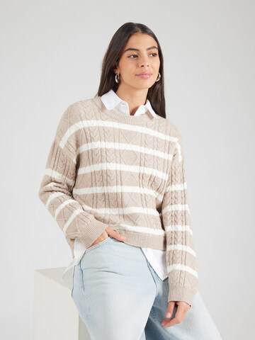 ONLY Пуловер 'ONLKATIA' в кафяво: отпред