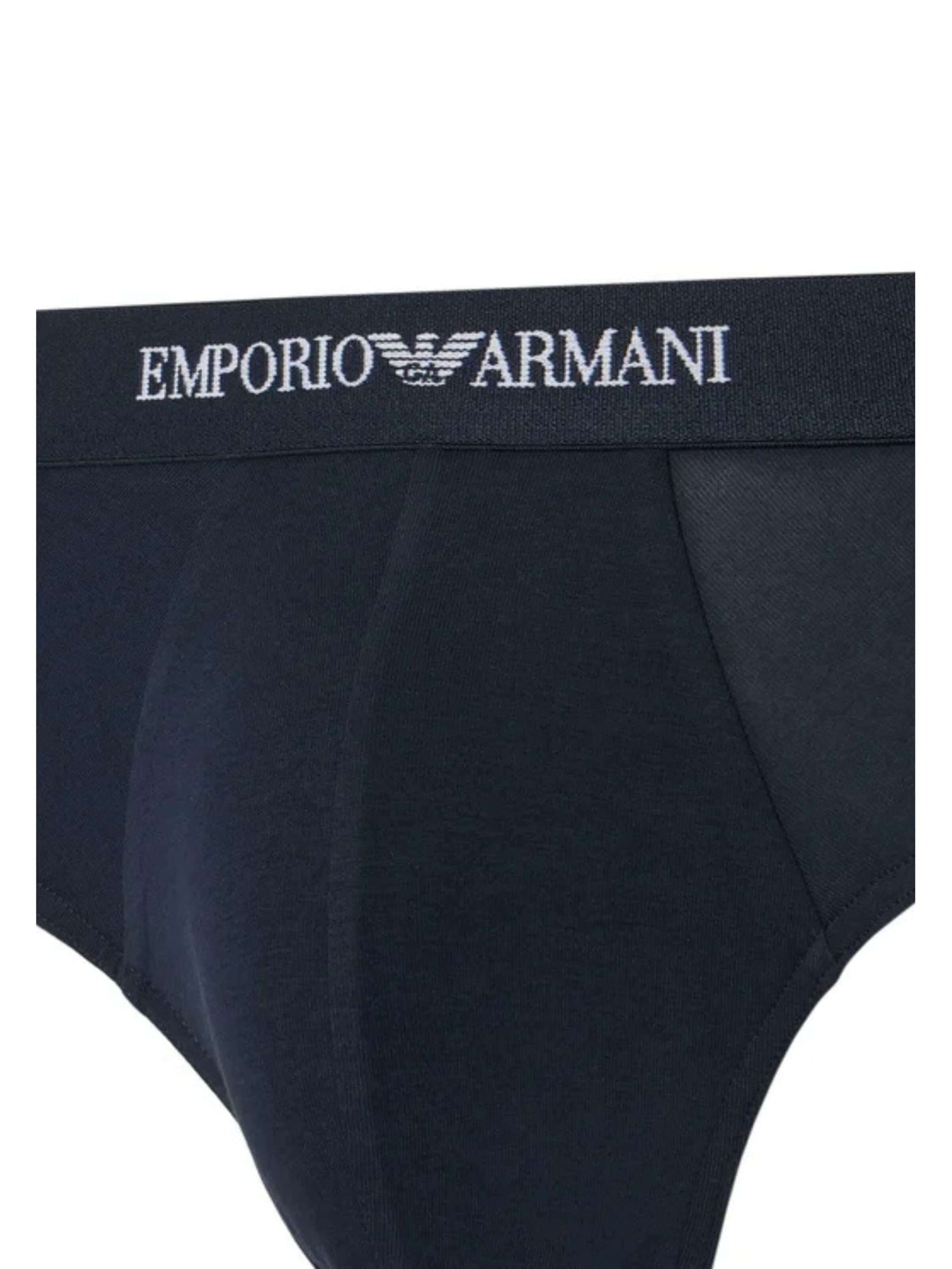 Slip 'Pack of 3 stretch jersey briefs' di Emporio Armani in blu