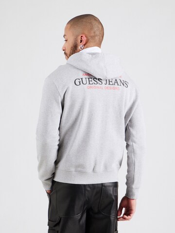 GUESS JEANS - Sudadera con cremallera en gris: frente